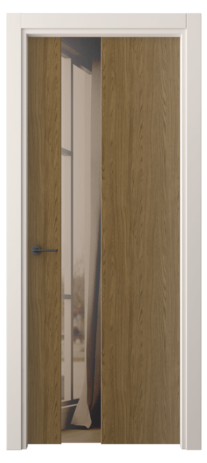 Межкомнатная дверь Фридом 4224 Торфяной дуб Двустороннее бронзовое зеркало, триплекс Цена 36539 ₽ | Volhovec