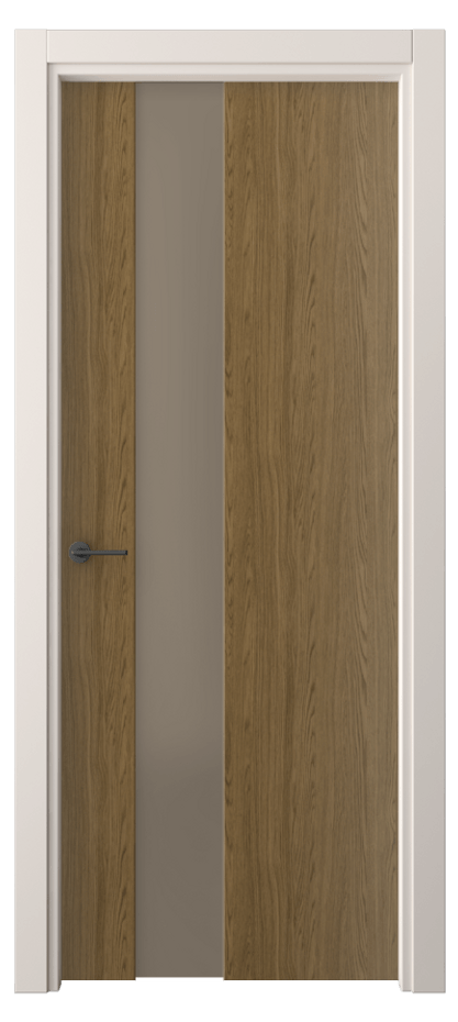 Межкомнатная дверь Фридом 4224 Торфяной дуб Сатинированное бронзовое стекло, триплекс Цена 34939 ₽ | Volhovec