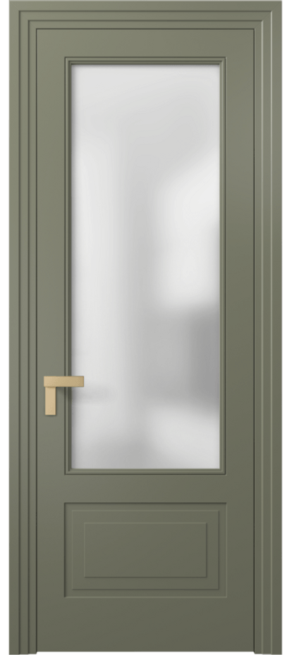Межкомнатная дверь Рокка 8342 Матовый оливковый тёмный Сатинированное стекло Цена 82899 ₽ | Volhovec