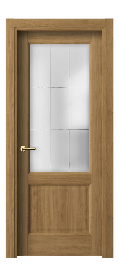 Межкомнатная дверь Галант 1422 Грецкий орех Сатинированное стекло с гравировкой "Лофт" Цена 32379 ₽ | Volhovec