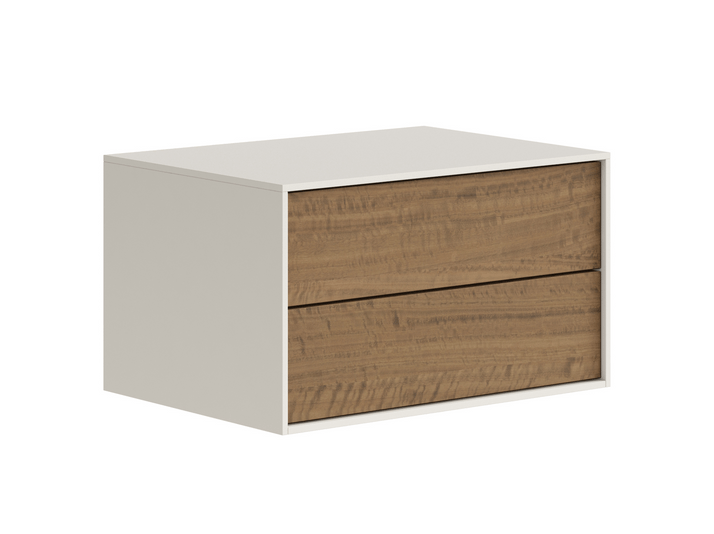 Мебель Тумба подвесная прикроватная Модуле 2 ящика. Цвет Ангора серая. Материал ЛДСП однотонный. Коллекция Тумба подвесная прикроватная Модуле 2 ящика. Картинка.