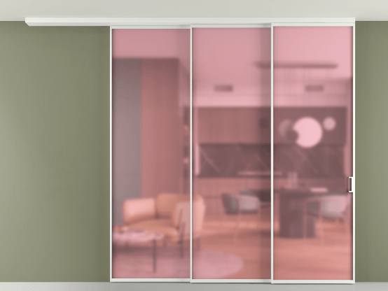 Алюминевая перегородка АЛПР 040.01_АБЛ_САТ РОЗ_new. Цвет Алюминий белоснежный. Материал Алюминий в эмали. Коллекция Перегородка Формато вдоль стены на потолок 3 створки с синхронным механизмом. Фото. Алюминевая перегородка АЛПР 040.01_АБЛ_САТ РОЗ_new. Цвет Алюминий белоснежный. Материал Алюминий в эмали. Коллекция Перегородка Формато вдоль стены на потолок 3 створки с синхронным механизмом. Картинка.