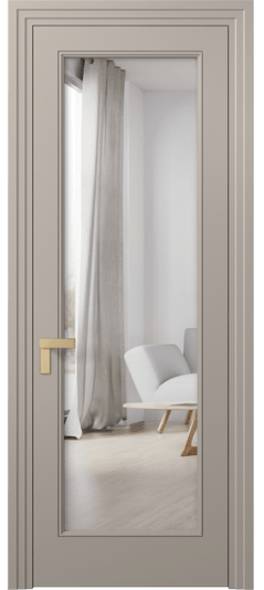 Дверь межкомнатная 8300 МБСК Двустороннее зеркало. Цвет Матовый бисквитный. Материал Гладкая эмаль. Коллекция Рокка. Картинка.