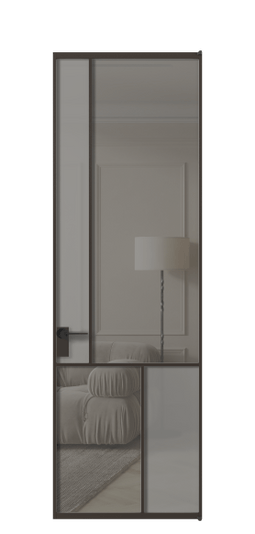 Межкомнатная дверь АЛПЛ041.20 ААН Серый сатин матовое + Серый прозрачное. Цвет Алюминий антрацит. Материал Алюминий в эмали. Коллекция Mosaic. Фото. Дверь межкомнатная АЛПЛ041.20 ААН Серый сатин матовое + Серый прозрачное. Цвет Алюминий антрацит. Материал Алюминий в эмали. Коллекция Mosaic. Картинка.