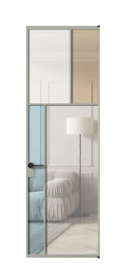 Межкомнатная дверь АЛПЛ041.22 АНСР 4 стекла. Цвет Алюминий нейтральный серый. Материал Алюминий в эмали. Коллекция Мозаик. Фото. Дверь межкомнатная АЛПЛ041.22 АНСР 4 стекла. Цвет Алюминий нейтральный серый. Материал Алюминий в эмали. Коллекция Мозаик. Картинка.