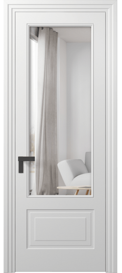 Дверь межкомнатная 8342 МБЛ Двустороннее зеркало. Цвет Матовый белоснежный. Материал Гладкая эмаль. Коллекция Рокка. Картинка.