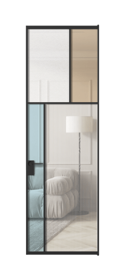 Межкомнатная дверь АЛПЛ041.22 ЧРН 4 стекла. Цвет Алюминий Черный. Материал Алюминий. Коллекция Мозаик. Фото. Дверь межкомнатная АЛПЛ041.22 ЧРН 4 стекла. Цвет Алюминий Черный. Материал Алюминий. Коллекция Мозаик. Картинка.