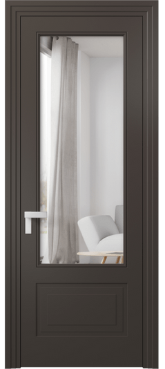 Дверь межкомнатная 8342 МАН Двустороннее зеркало. Цвет Матовый антрацит. Материал Гладкая эмаль. Коллекция Рокка. Картинка.