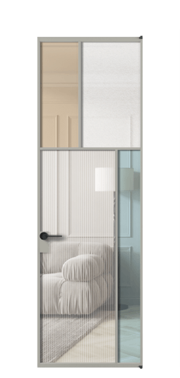 Межкомнатная дверь АЛПЛ041.23 АНСР 4 стекла. Цвет Алюминий нейтральный серый. Материал Алюминий в эмали. Коллекция Мозаик. Фото. Дверь межкомнатная АЛПЛ041.23 АНСР 4 стекла. Цвет Алюминий нейтральный серый. Материал Алюминий в эмали. Коллекция Мозаик. Картинка.