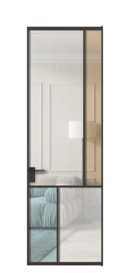 Межкомнатная дверь АЛПЛ041.21 ААН 4 стекла. Цвет Алюминий антрацит. Материал Алюминий в эмали. Коллекция Мозаик. Фото. Дверь межкомнатная АЛПЛ041.21 ААН 4 стекла. Цвет Алюминий антрацит. Материал Алюминий в эмали. Коллекция Мозаик. Картинка.