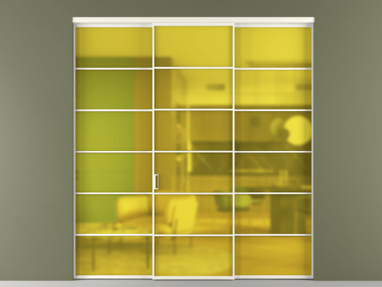 Алюминевая перегородка vn1+2_04_ Алюминий пудровый белый Сатинированное жёлтое стекло, триплекс, 6мм. Цвет Алюминий пудровый белый. Материал Алюминий в эмали. Коллекция Перегородка Формато внутри проёма 3 створки. Фото. Алюминевая перегородка vn1+2_04_ Алюминий пудровый белый Сатинированное жёлтое стекло, триплекс, 6мм. Цвет Алюминий пудровый белый. Материал Алюминий в эмали. Коллекция Перегородка Формато внутри проёма 3 створки. Картинка.