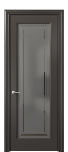 Дверь межкомнатная 8400 МАН Серый сатин с гравировкой. Цвет Матовый антрацит. Материал Гладкая эмаль. Коллекция Маскот. Картинка.