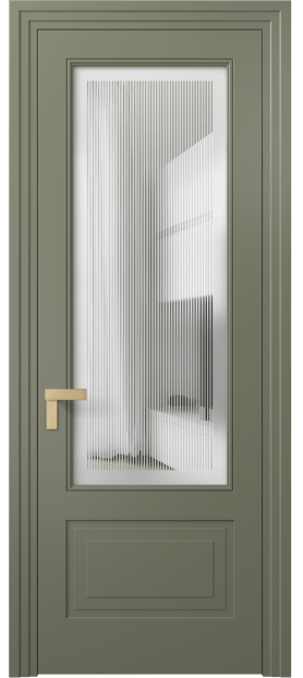 Дверь межкомнатная 8342 МОТ Сатин с гравировкой Rocca. Цвет Матовый оливковый тёмный. Материал Гладкая эмаль. Коллекция Рокка. Картинка.