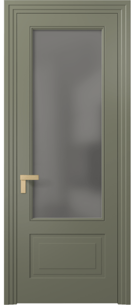 Дверь межкомнатная 8342 МОТ Серый сатин. Цвет Матовый оливковый тёмный. Материал Гладкая эмаль. Коллекция Рокка. Картинка.